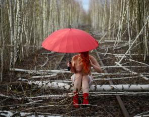 Fotoshooting mit magischem Regenschirm