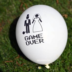 Photo of balloon with print "Game Over"