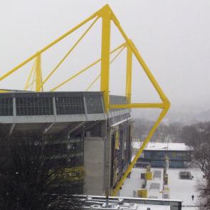 Pressefotografie in Dortmund vom Westfalenstadion Dortmund im Winter
